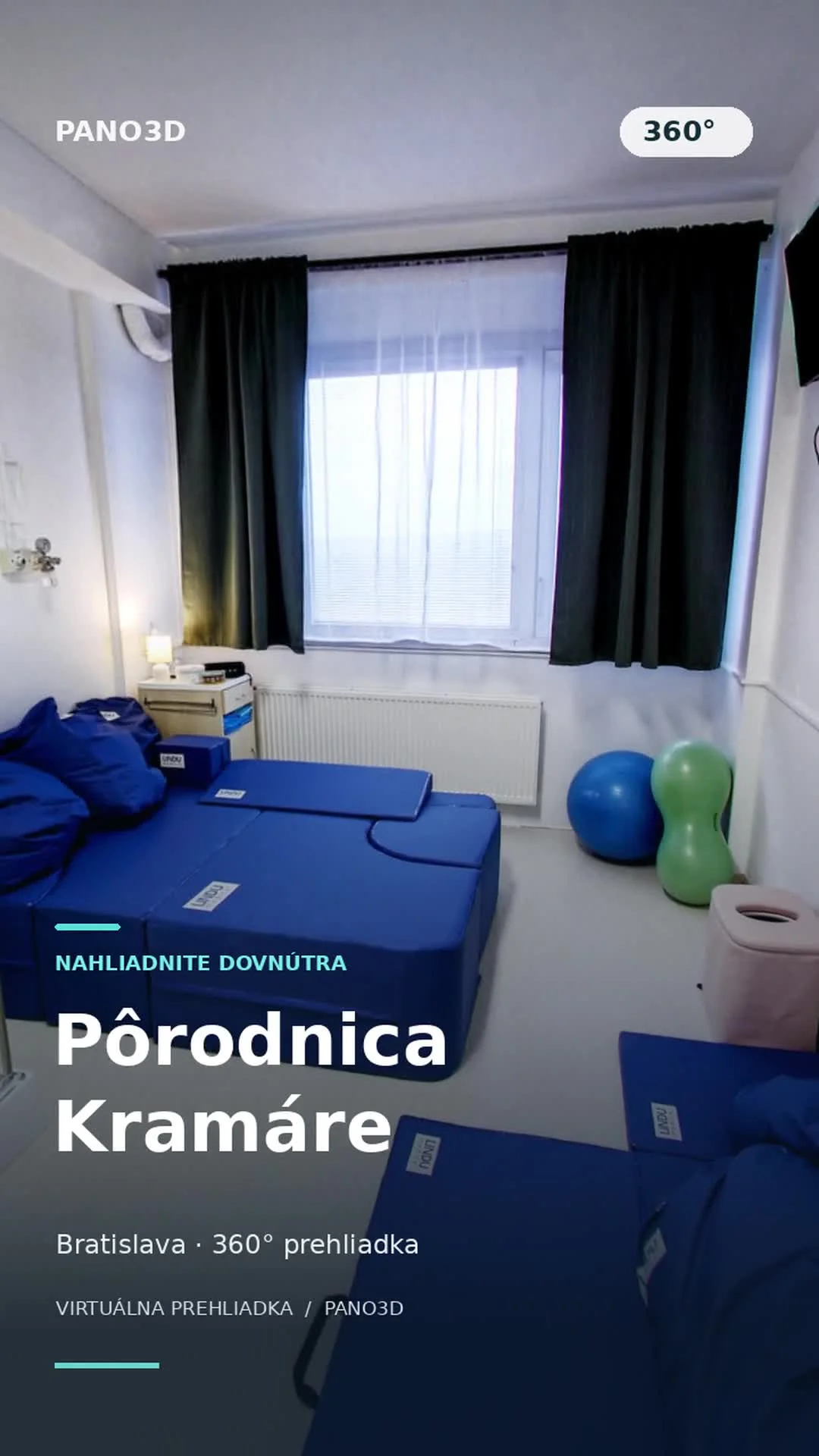 Náhľad Reelu pôrodnice Kramáre s vybavením pôrodnej miestnosti