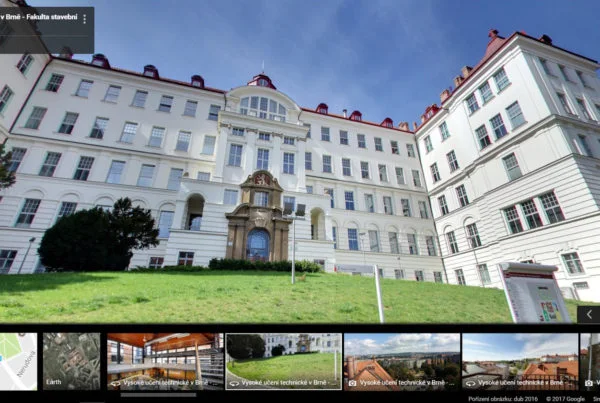 Náhľad Google Street View na nádvorie VUT v Brne